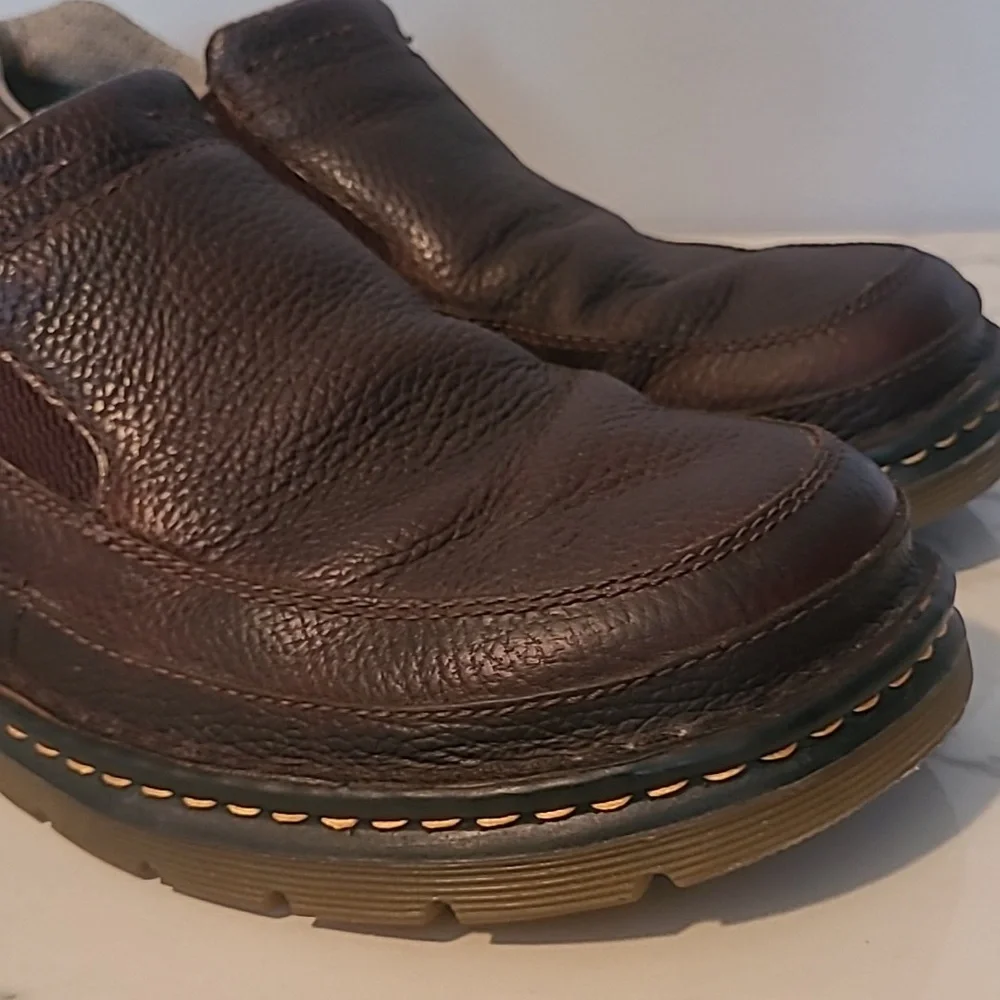 Dr Martens Orson Men's 10 Brown Leather Slip-On Loafers Shoes Slip Oil Resistant - Picture 12 of 14